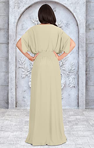 Image of KOH KOH Womens Long Sleeveless Halter Bridesmaid Wedding Guest Maxi Dress