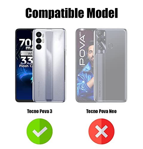 Image of Jkobi Hybrid Back Cover Case for Tecno Pova 3 (Shockproof with Polycarbonate Clear Panel | Professional Black)