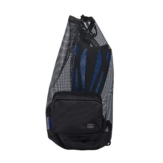 PACMAXI Scuba Diving Bag, Oversized Mesh Scuba Diving Backpack for Snorkeling Gear & Equipment, Holds Mask, Fins, Snorkel (Black)