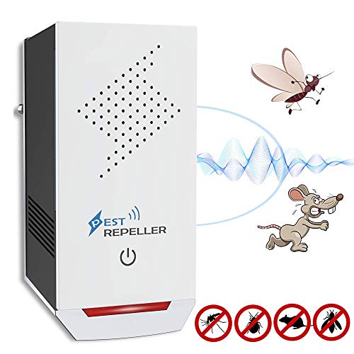 Eastshining Repelente Ultrasónico de Plagas, 2020 Alta Eficiencia Repelente de Insectos Interiores Control de Mosquitos Ratones Hormigas Cucarachas Moscas Polilla Arañas Pulgas, 3 Modos + 3 Altavoces