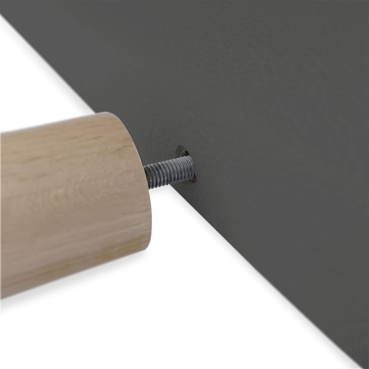 DUÉRMETE ONLINE Tête de lit de qualité supérieure avec Pieds, tapissée en Similicuir de Haute qualité, Bois, Gris, 130 x 60 cm (lit de 120)
