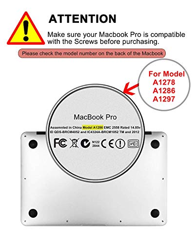 bella.de Bottom Case Rubber and Screws Set + Screwdriver for Apple MacBook Pro A1278 A1286 A1297 13 15 17 inch - Image 6