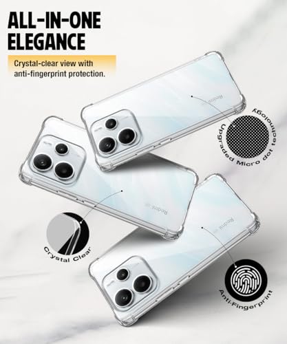 Image of WOW IMAGINE Clear Back Cover Case for Redmi Note 14 SE 5G | Redmi Note 14 5G | Shockproof Soft TPU Case | Cushioned Edges for Ultimate Protection Back Cover Case - Transparent