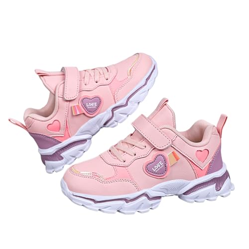 Girls Sneakers Light up Water Resistant Leather Athletic Shoes for Outdoor Play School Walking Everyday Wear