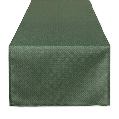 DII Indoor/Outdoor Re-Usable Tabletop Collection Tonal Lattice, Machine Washable, Table Runner, 14x72, Artichoke
