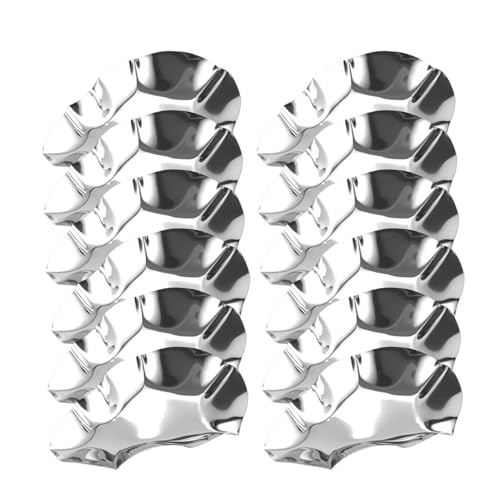 Concha para assar - Conjunto de 12 conchas de aço inoxidável para mariscos, ameijoas e vieiras, bandejas de metal empilháveis para servir e pratos reutilizáveis para churrasco, forno e coc