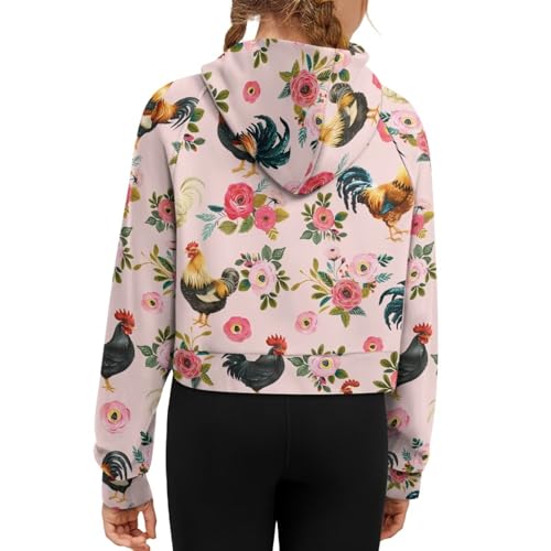 WELLFLYHOM Sweatshirts for Girls 5-14T Half Zipper Crop Top Pullover Hoodies with Pocket Long Sleeve Sweater Top2