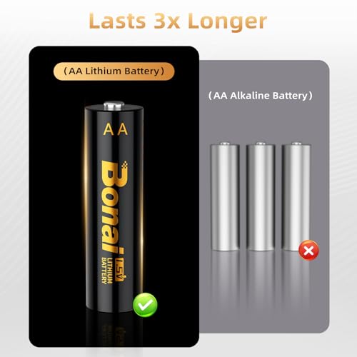 BONAI Lithium Batterien AA 16 Stück Nicht Wiederaufladbar 1,5V 3500mAh AA Batterien Langlebige und Auslaufsichere AA Batterien für Taschenlampe, Spielzeug, Fernbedienung – Bild 4