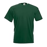 gruner und jahr kantine 100% Baumwolle Fruit of the Loom - Classic T-Shirt \'Value Weight\' L,Bottle Green