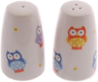 Puckator Colourful Owl Pattern Salt & Pepper Set