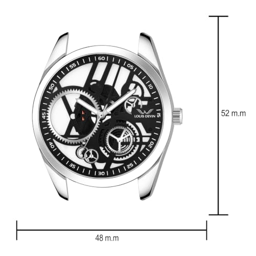 Image of Louis Devin Stainless Steel Chain Analog Wrist Watch for Men (Sky Blue /Green /Black /White Dial) | LD-LV084-CH