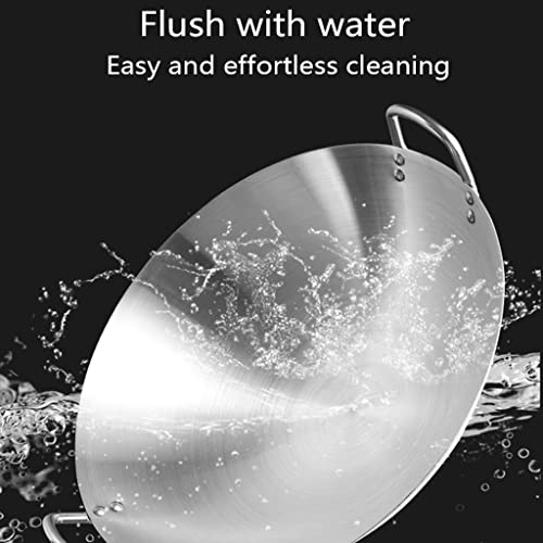 Wok de acero inoxidable doble asa 34cm-70cm sin recubrimiento miniatura 6