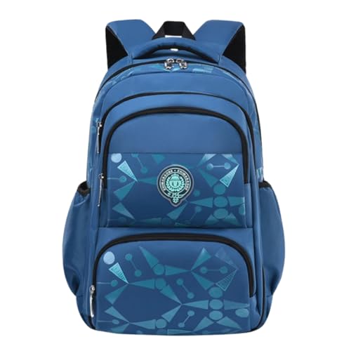 Mochila Masculina Bolsa Escolar Infantil Meninos Grande Espaço Lápis Fichario Notebook (AZUL)