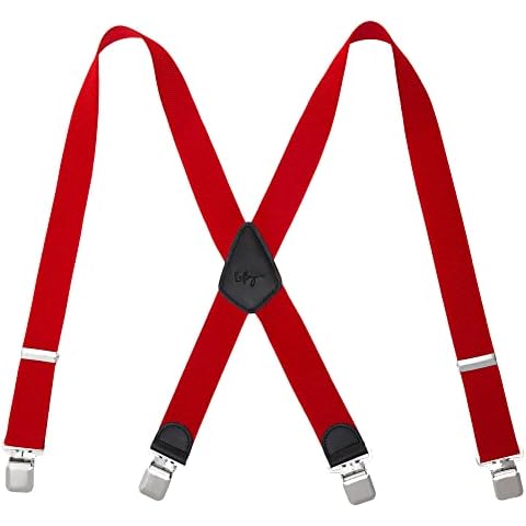 Mens Braces Lafayon Braces for Men Trousers Heavy Duty Wide with 4 Strong Clips 40 mm X Style Suspenders Belts Cover