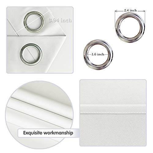 Image of DWCN Room Darkening Curtains for Bedroom W38 x L45 Inch Dark Oyster White