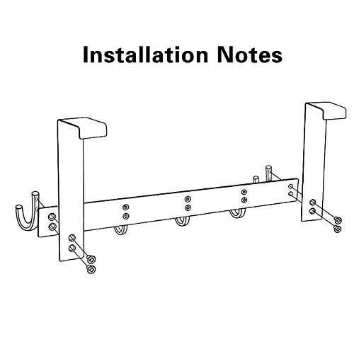 Anjuer Door Hooks Hanger Rack, Aluminum Utility Organizer Towel Hooks Holder For Kithchen Bathroom, 5 Hooks Over The Door Hanger Silver #TOP6