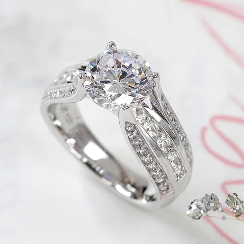 Gorgeous Trendy Eternity Ring Female Proposal Finger Jewelry with Bright Cubic Zirconia