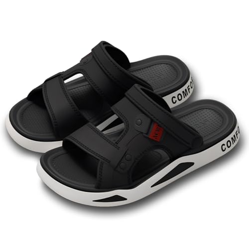 La mejor selección de Chanclas para Baño de esta semana. 50 Ultra Comodas Sandalias de EVA para Hombre, Chanclas de Playa, Pantuflas Antideslizantes para Interior y Exterior, Casa, Baño (Negro, 27-28 cm)
