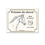 Produit artisanal, fait main Plaque de box cheval personnalisée pancarte prénom étal chevaux poney cadeau cavalier panneau en alu équitation