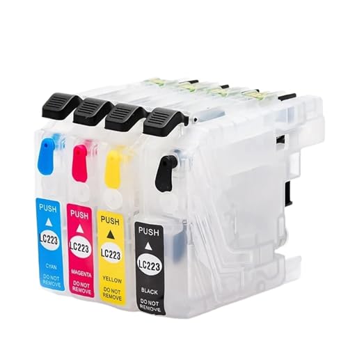 Compatible con Cartucho de Tinta Recargable Brother LC223 LC225 con Chip de reinicio for Impresora DCP 4120DW MFC J4420 J4620 J5320(LC223)