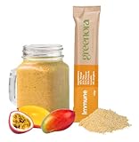 GREENORA Smoothie Vegano de Fruta Liofilizada en Polvo 100% Natural. Deshidratada. Mango Piña Plátano Fruta de la Pasión Jengibre. 10x24g