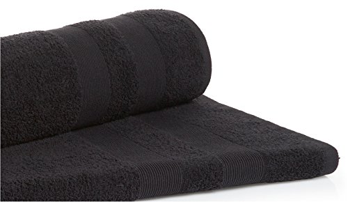 A & B TRADERS ยฎ - Set of 2 Extra Large Beach Towels Superior Royal Egyptian Cotton Jumbo Size 90 x 190cm Bath Sheets, Travel, Holidays, Summer, Yoga, Sports & outdoor, swimming, (Black)