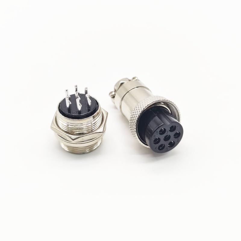 Conector aviación GX20 7 pines macho y hembra pack x2 miniatura 5