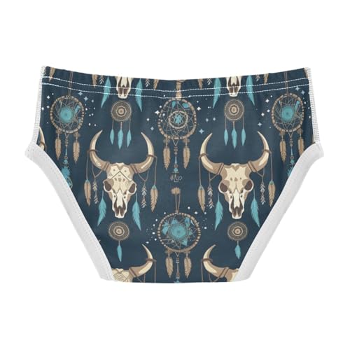 Wusikd Bull Skull Horns Boys' Underwear Cotton Dream Catcher Boys Briefs Soft Toddler Underwear 2T2
