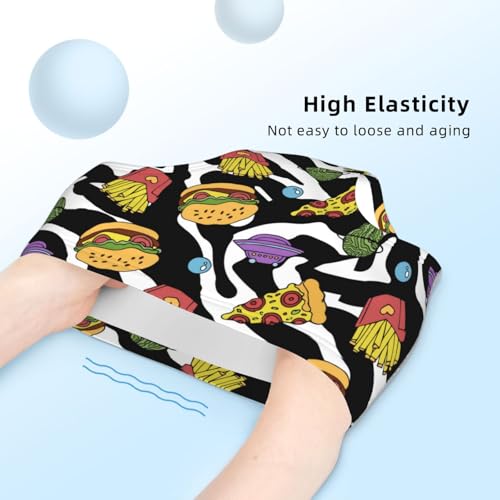 Pizza Hamburger And Food On Zebra Print Girls' Underwear Soft Cotton Little Girls Panties Comfort Briefs4