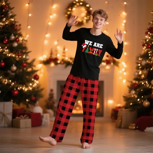 YWFULLBLUUM Family Christmas Pajamas Matching Set Holiday Christmas Party Family Pajama Set Xmas PJs Sets4