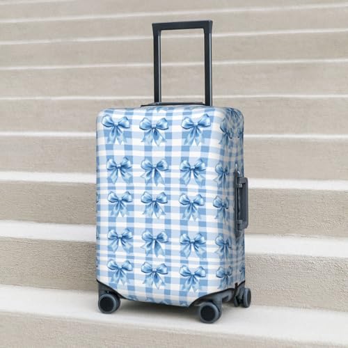 Blue Bows Elastic Travel Luggage Covers Dustproof Scratch-Resistant Suitcase Protector Fit 22-24 Inch4
