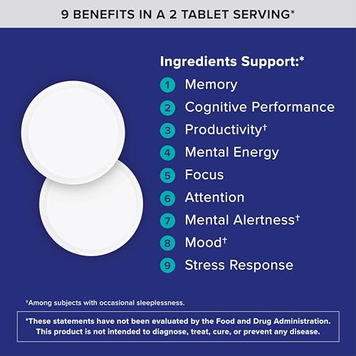Qunol Brain Health Memory Plus Chewable Tablet with B6, Magnesium L-Threonate & Citicoline, Clinically Tested Ingredients to Improve Memory, Focus, Attention and Productivity, 60 Count - Image 3