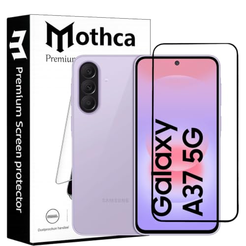 Image of Mothca Military-Grade Gorilla Tempered Glass Compatible with Samsung Galaxy A37 5G | Black | Full Screen Protection | Scratch Resistant | Easy Installation Kit (Pack of 1)
