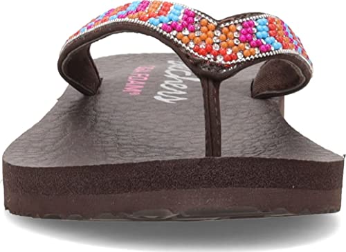 Skechers Skechers Cali Women's womens Meditation - Tribe Vibez Flip Flop, Chocolate, 5 US