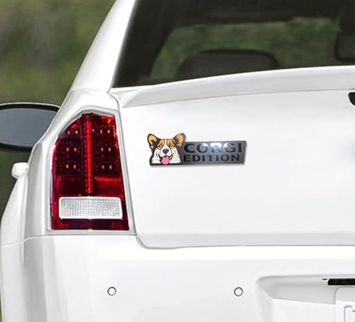 Image of Dog Edition Car Badges, 3D Dog Car Badge Laser Cutting Car Emblem, Car Exterior Emblems Badge,Cute Dogs Badge Rated Car Decals Bumper Stickers Decoration(Corgi)