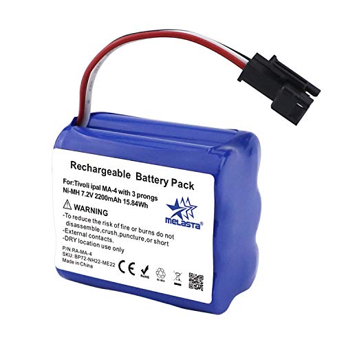 MELASTA 7.2V 2200mAh NI-MH Audio Replacement Battery Compatible with Tivoli PAL iPAL Radio Teac Radio (MA-4 Teac BP-R1, BP-R2, BP-R3, BP-R5 Compatible 3 prongs)