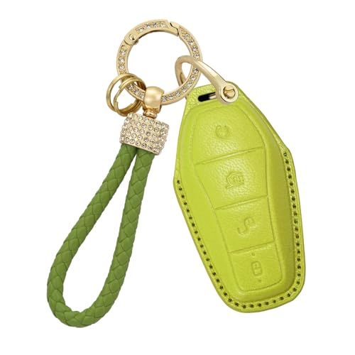 Étui pour clé de voiture BYD Dolphin protection antichoc 4 boutons en cuir de chèvre