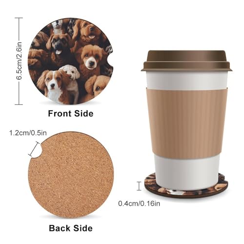 Portavasos para autos con diseño de perros, pack de 2 miniatura 2