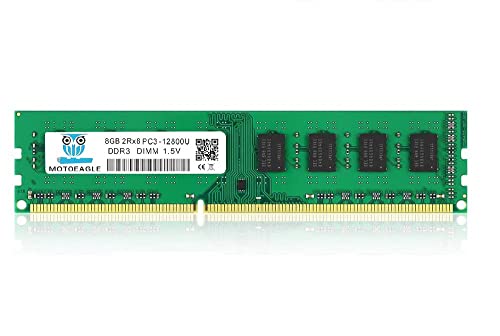 Image of [DDR3 8GB] 8GB 2RX8 PC3-12800U 11-12 RAM, 8 GB DDR3 1600 240 PIN Desktop Memory, DDR3 1600MHZ UDIMM SDRAM 1.5V CL11 Non-ECC PC