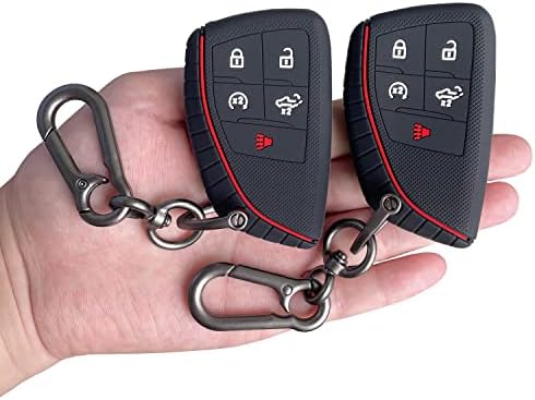 TANDRIVE Key Fob Cover for 2022 2023 Chevy Silverado 1500 GMC Sierra 1500, Silicone, 2-Pack, Black