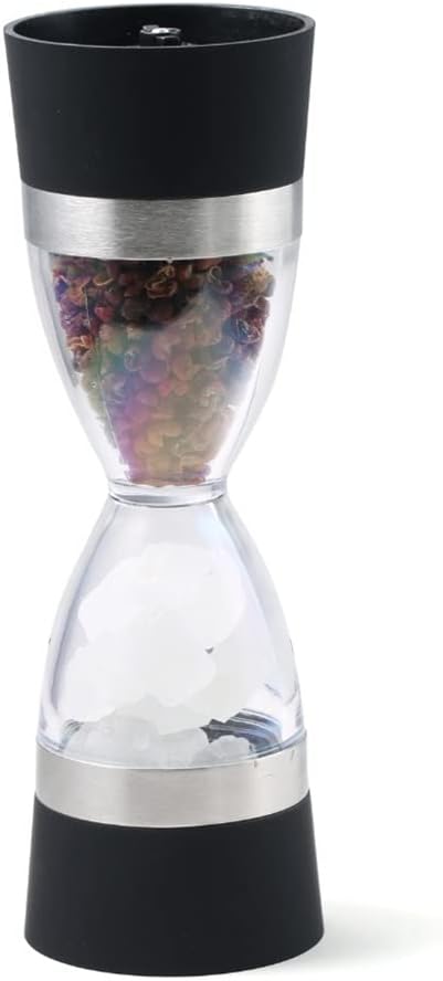 Manual Pepper Mill Grinder 2 in 1 Hourglass Design Pepper Salt Spice Grind Tool Acrylic mills BBQ Tool Kitchen Accessaries