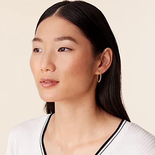 PAVOI 14K Gold Plated 2.5mm Twisted Rope Hoop Earrings for Women | Round Hoops Earrings4