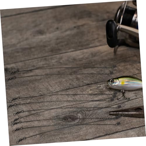 Toddmomy 50pcs Professional Fishing Leaders Nylon Negro miniatura 5
