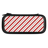 Portable Travel Protective Switch Pouch Case Light Weight Switch Storage Bag Compatible with Christmas Red Candy Cane Stripes