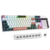 Redragon Wireless Mechanical Gaming Keyboard, Tri Mode BT/2.4G/USB-C Hot Swappable Custom Keyboard, RGB Backlit Computer Gaming Keyboards, PBT Keycaps, Programmable for PC/Tablet,K671WBR-KS