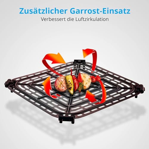 MEDION P10 XL Duo Heißluftfritteuse (6,8 Liter XXL, Airfryer, 2.150 Watt, zwei Heizelemente aus Edelstahl, Schüttel Alarm, 9 Automatikprogramme, Touch Bedienfeld, LED Anzeige) weiß – Bild 6