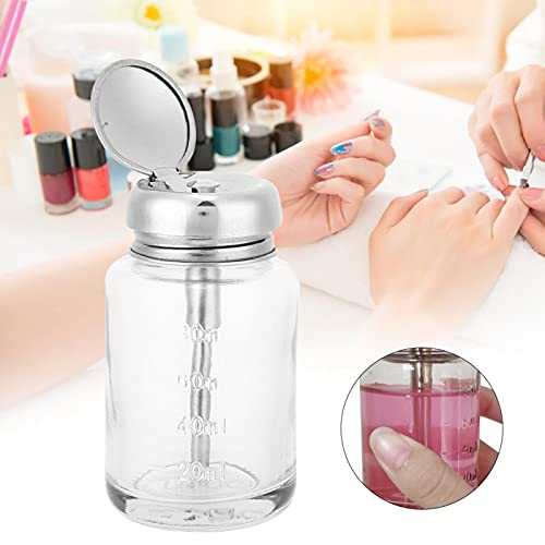 Push Down Empty Lockable Pump Dispenser Glass Bottles, Nail Art Remover Dispenser Gel Polish Remover Container Manicure Accessory, Push Down Liquid Pumping Bottle (Pump Dispenser) - Image 4