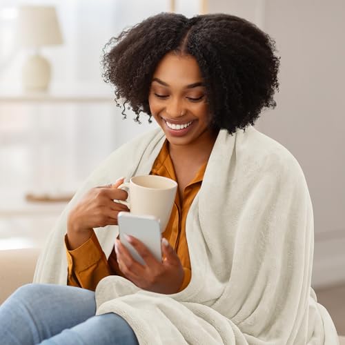 Image of Utopia Bedding Fleece Blanket Queen Size Linen (90x90 Inches) Ultra Soft Warm Lightweight Microfiber Breathable Anti-Static Cozy Bed Blanket, All-Season Home Decor Gift for Men & Women