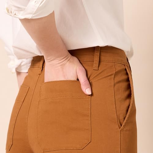 Amazon Essentials Women's High-Rise Slim-Fit Ankle-Length Wide-Leg Khaki Pant3