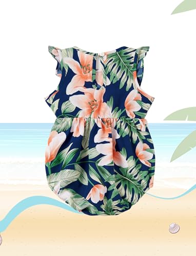 Image of PATPAT Family Matching Outfits Mommy and Me Dresses Hawaiian Tropical Vacation Beach Spaghetti Strap Dress and Shirt